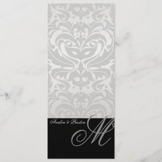 Meny för bröllop för Regal silverMonogram