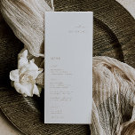 Meny för Bröllop-platskort för elegant minimalisti<br><div class="desc">Elegant minimalist,  bröllop gästkort och meny. Funktioner,  modern beige-typografi och matchande solid färg-baksida.</div>