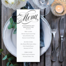 Meny för Bröllopsdag av skript