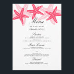 Meny för bröllopsdag för koral Starfish Beach<br><div class="desc">Mer Färg i Little Bayleigh Store!</div>