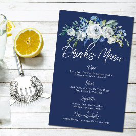 Meny för Dagens blå Blommigt Modern Winter Wedding