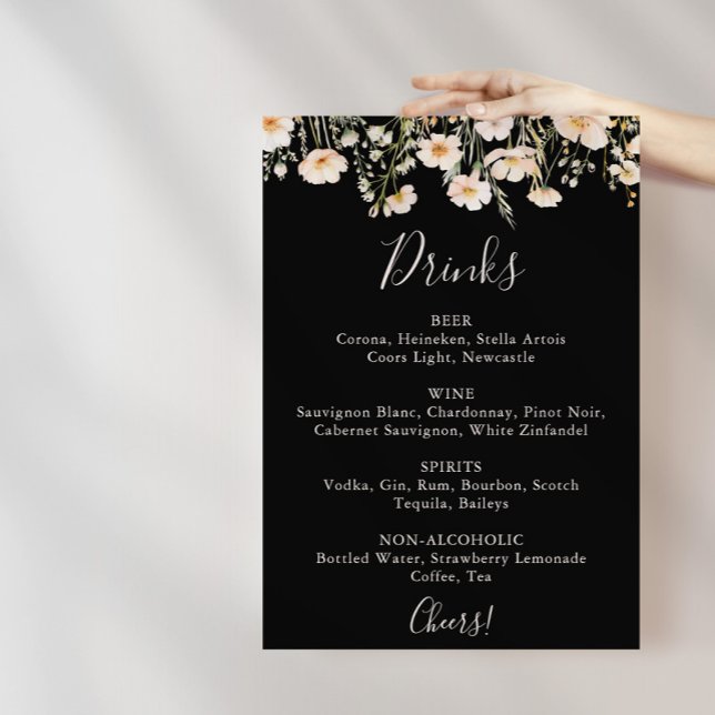 Meny för de klassiska Wildblomskontrakten Black Br Poster (Skapare uppladdad)