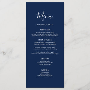 Meny för den blå Bröllop-flottan i Rustic Navy