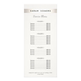 Meny för den moderna Prisa salonvitan i Silver