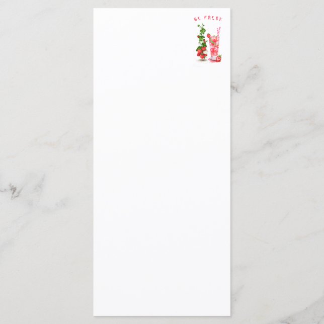 Meny för dryck för färska jordgubbar - Anpassnings (Baksida)