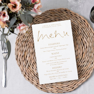 Meny för Elegant av budgetskript Guld White Bröllo
