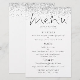Meny för Elegant av budgetskript Silver Glitter Br