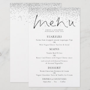 Meny för Elegant av budgetskript Silver Glitter Br