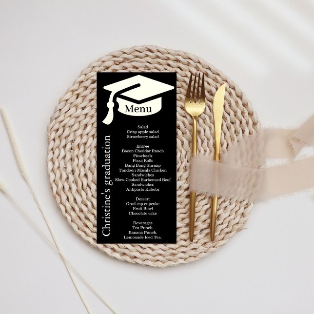 Meny för enkel svartvitt-Studentfest-middag (Skapare uppladdad)