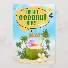 Meny för färsk kokonsjuice