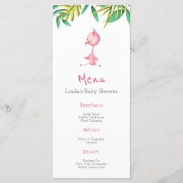 Meny för Flamingo Baby Shower Tropical Summer Rosa