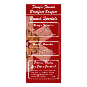 Meny för frukostbankettfrunch