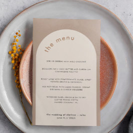 Meny för Geometric Minimal Sand Beige Arch Bröllop