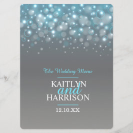 Meny för Graphics bubble grått blue bröllop middag