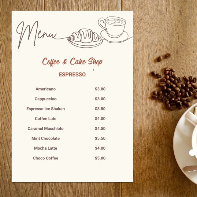 Meny för kaffe- och kummelköp (Skapare uppladdad)