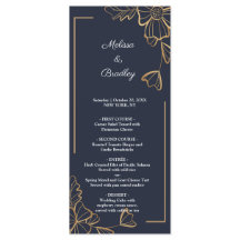 Meny för marin och gyllene blommigt