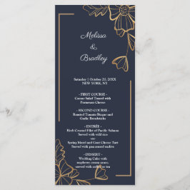 Meny för marin och gyllene blommigt