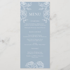 Meny för Modern Dusty Blue Fransk Ro Bröllop