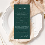 Meny för Modern Elegant Script Teal Bröllop<br><div class="desc">Denna vackra inbjudan är en del av en hel samling! Blanda och matcha färg och wow med dina gäster med dessa vackra,  klassiska design.</div>
