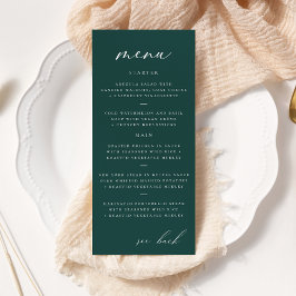 Meny för Modern Elegant Script Teal Bröllop