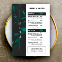 Meny för Modern Restaurang Lunch Food | Pris lista