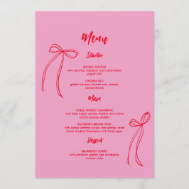 Meny för Modern Rosa Red Bow Birthday