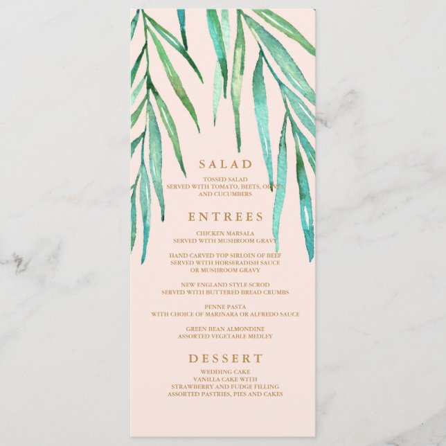 Meny för Modern Tropical Beach Wedding (Framsida)