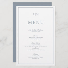 Meny för Modern Typografi Dusty Blue Monogram Bröl