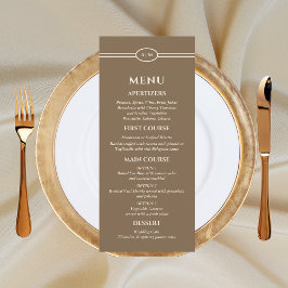 Meny för Monogram Modern Cream Taupe Bröllop