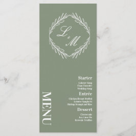 Meny för Monogrammed Elegant Gren Bröllop