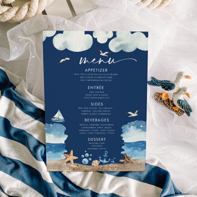 Meny för Nautica Navy Baby Shower Inbjudningar (Skapare uppladdad)