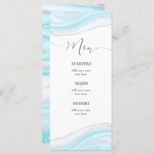 Meny för pastellblå marmor