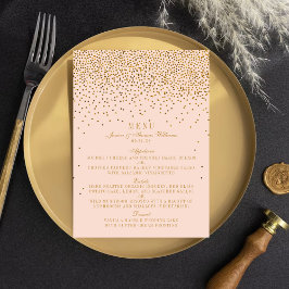 Meny för Rosa och Guld-konfetti Bröllop