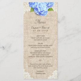 Meny för Rustic Blue Hydrangea Snöre & Burlap Bröl