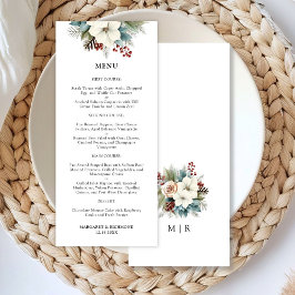 Meny för Rustic Dusty Blue Blommigt Winter Wedding