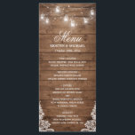 Meny för Rustic-Landsbyggsbröllop | String Ljus Wo<br><div class="desc">Mason Burk String Ljus Barn Wood | Menykort för Rustiskt Landsbyggsbröllop (1) Klicka på länken "Anpassa ytterligare" och använda verktyg för att ändra den här mallen. 
(2) Kontakta mig om du behöver hjälp eller matchande artiklar.</div>