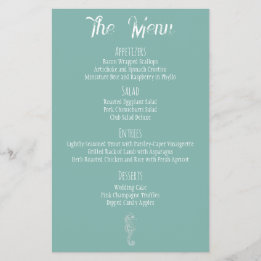 Meny för Sea Glass Seahorse Beach Wedding Menu