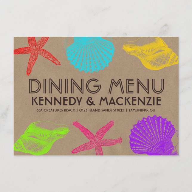 Meny för Seashorehantverkbröllop (Framsida)