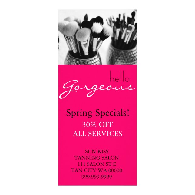 Meny för shock rosa Makeup Artist Salon Flyer (Framsidan)