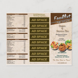 Meny för trifold-alternativ för Restaurang