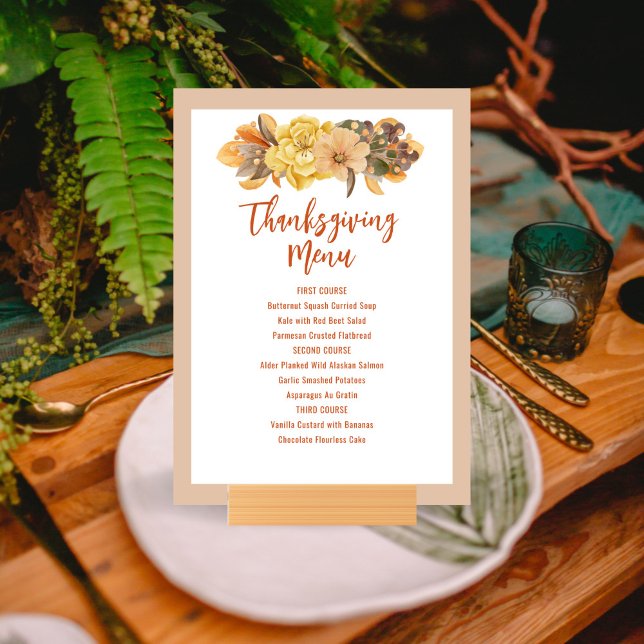 Meny för utskrivbar Thanksgiving Inbjudningar (Skapare uppladdad)