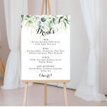 Meny för vattenfärgen Eucalyptus Greenery Bröllop  Poster<br><div class="desc">Den här poster för bröllop-drycker med vattenfärg eukalyptus grey är perfekt för ett bröllop. Denna konstnärliga utformning har hand-,  vattenfärgs-,  eukalyptus grönt foliage,  inspirerande naturskönhet.</div>