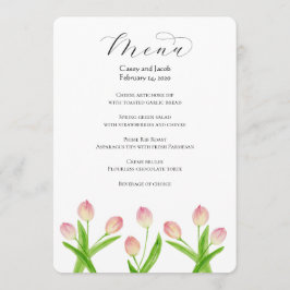 Meny för vattenfärgstulips för Rosa för Bröllop el