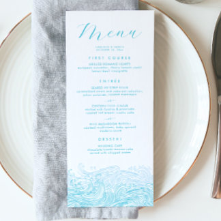 Meny för Vinkara Beach Wedding i Aqua Blue Ocean