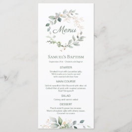 Meny för Watercolor Greenery Foliage Baptism