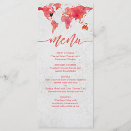 Meny för Watercolor World Map Destination Wedding