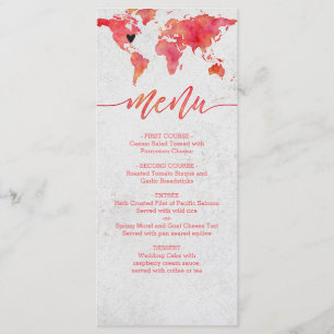 Meny för Watercolor World Map Destination Wedding