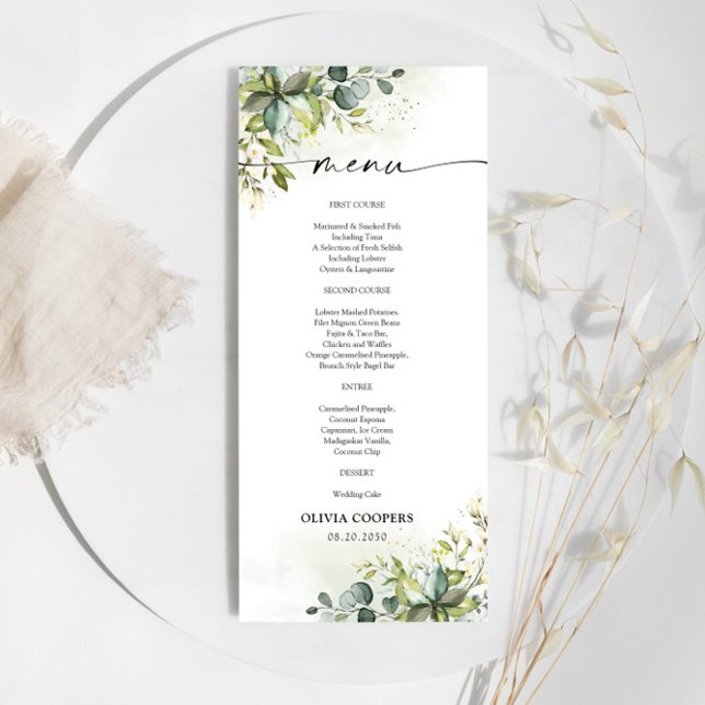 Meny Greenery Baby Shower (Skapare uppladdad)