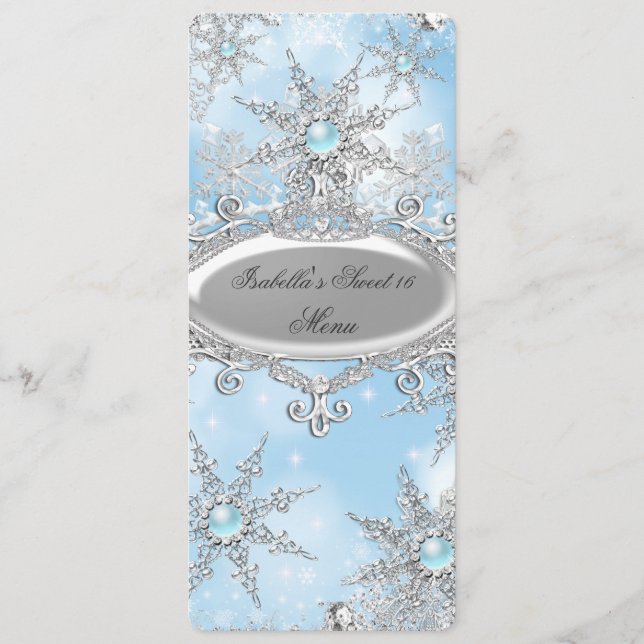Meny Icy Blue Princess Vinter Värld Söt 16 (Framsida)