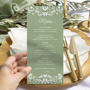 Meny med Cielito Lindo Mexican Grönt Baby Shower